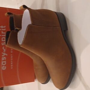 New Easy Spirit Womens Larime Brown Suede Ankle Zipper Booties Shoes 6.5